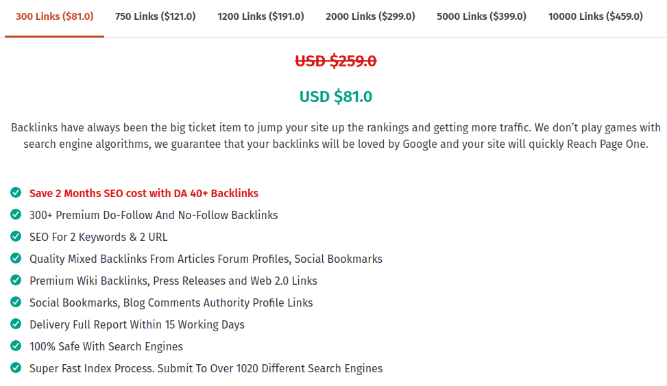 Choose Backlinks Packages