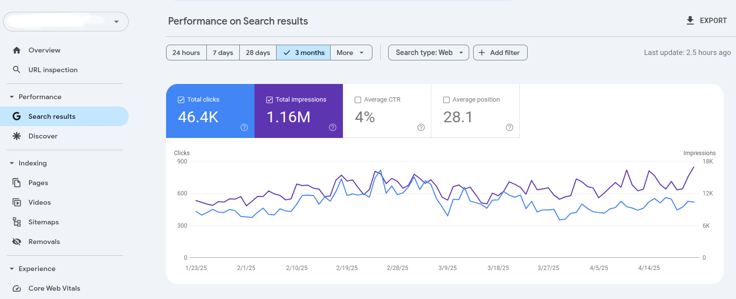 Google Search Console Results